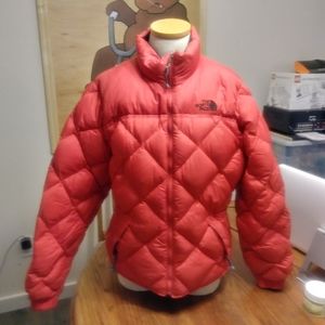 Red The north face puffer jacket
